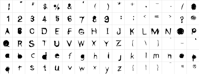 Chicken Regular  glyph index