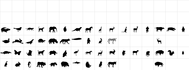 Animal Planet Regular  glyph index