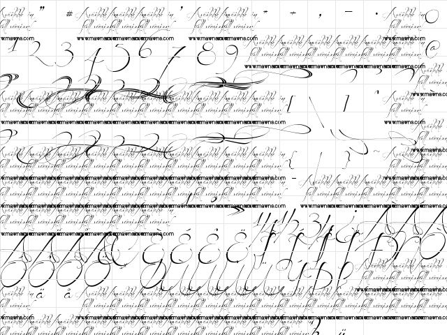 Before the Rain Swashes DEMO Regular  glyph index