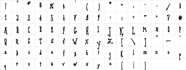 DreadLox CongoBongo I Regular  glyph index