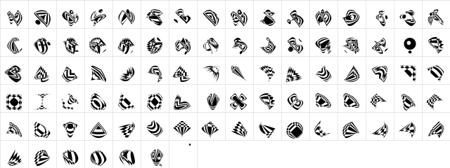 RoundOpArt Regular  glyph index