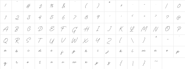 The Randi DEMO Regular  glyph index