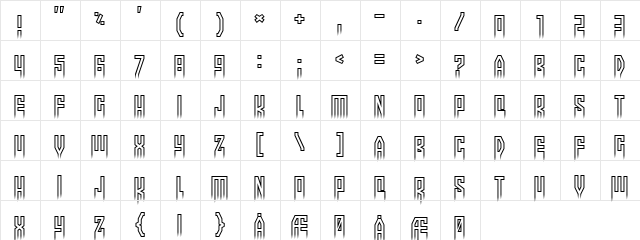 More than human Regular  glyph index