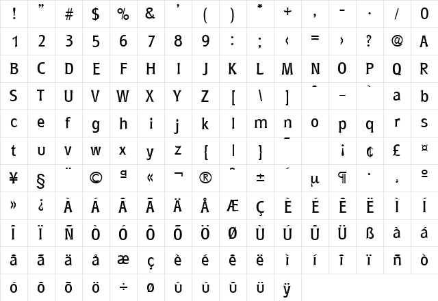 Roundest-Serial Regular  glyph index