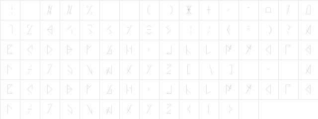 AZO - Tipografia normal  glyph index