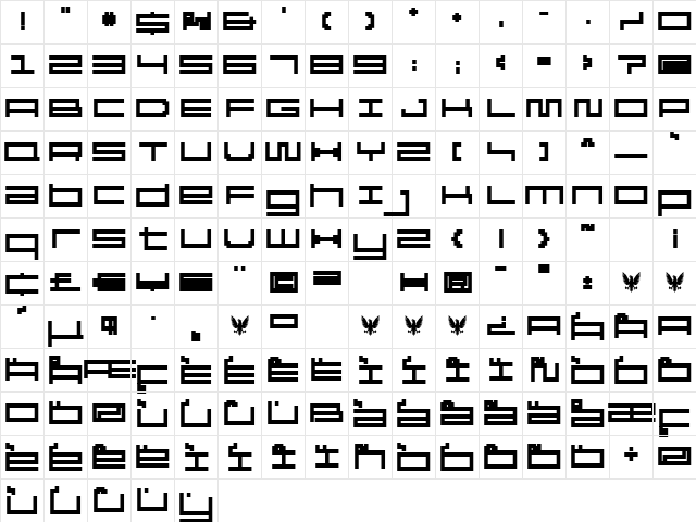 Reversion ExtraBold  glyph index