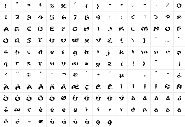 FZ WACKY 46 EX Normal  glyph index
