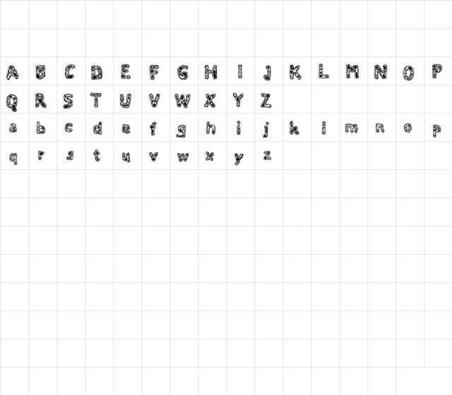 FractalFont Regular  glyph index