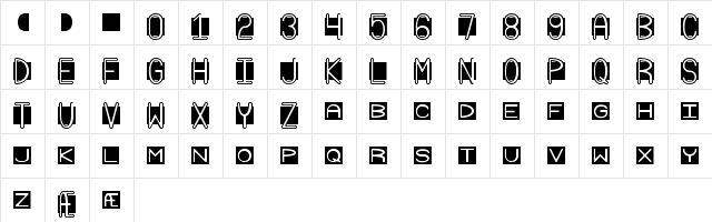 Grudge BRK Regular  glyph index