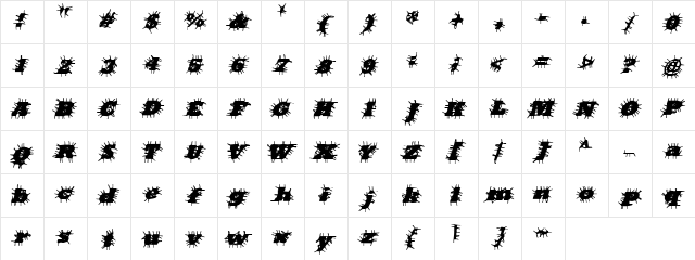 Bad Hair Day Regular  glyph index