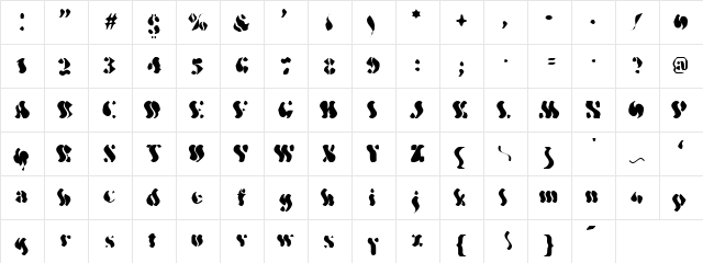 Wavy Optickal Regular  glyph index