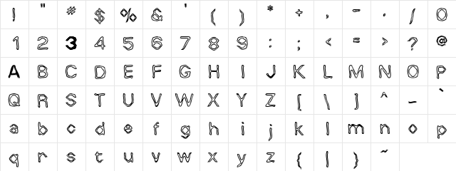 WhallyWhilly Regular  glyph index