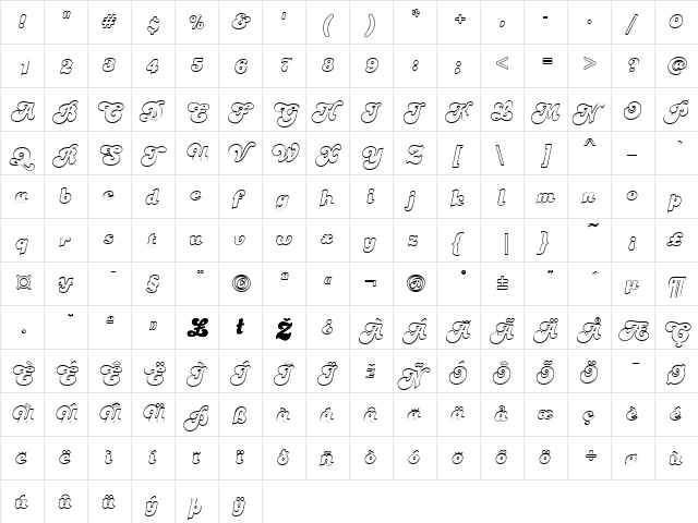 FZ JAZZY 49 HOLLOW Normal  glyph index