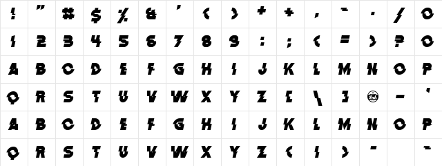 Distortion Dos Analogue Regular  glyph index
