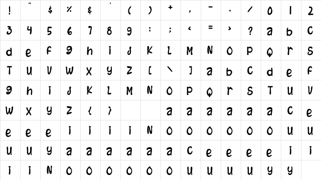 Keep Snowing Regular  glyph index