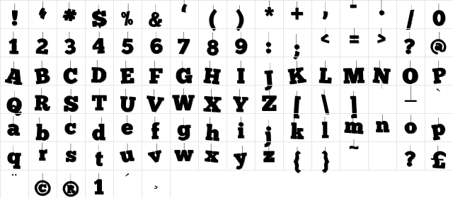 KerstKaart Regular  glyph index