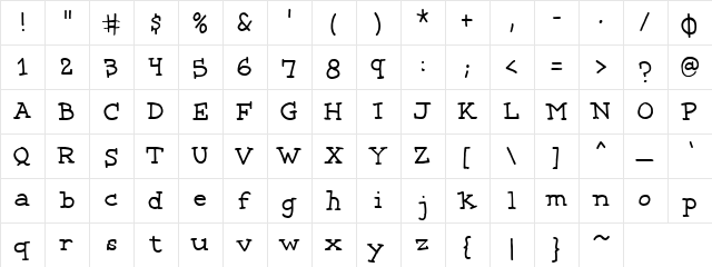 CK Keystroke Regular  glyph index