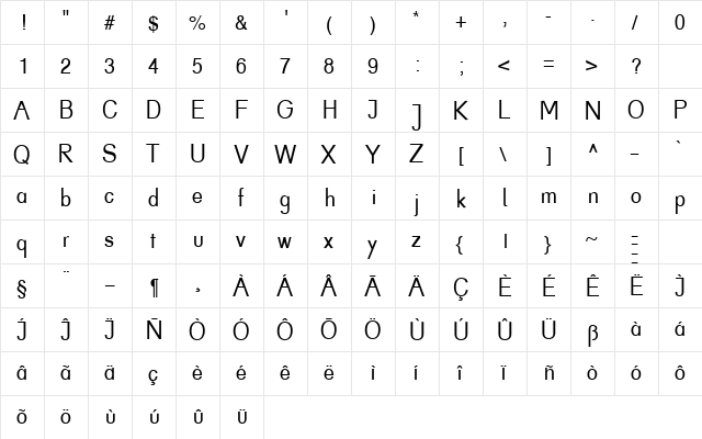 DR BY El Normal  glyph index