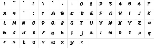WATER BED Regular  glyph index