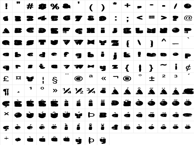 FZ UNIQUE 11 MANGLED EX Normal  glyph index