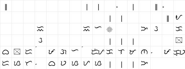 Tagalog Stylized Regular  glyph index