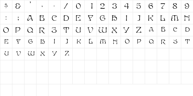 NoveauSCapsSSK Regular  glyph index