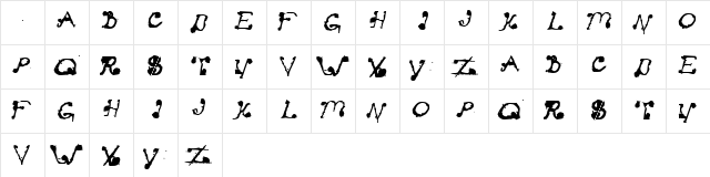 Stay Clear Regular  glyph index