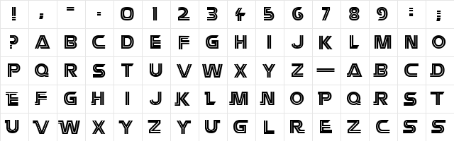 Battlestar Regular  glyph index