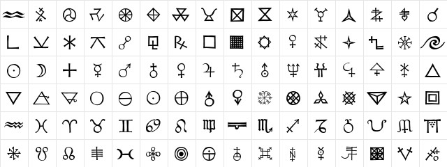 Avenatha Regular  glyph index