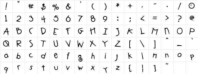 DJ Crazed Regular  glyph index