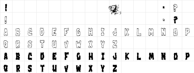 Cramped Goer Regular  glyph index