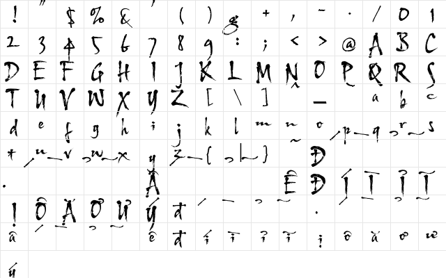 HL Thuphap 4BK Regular  glyph index