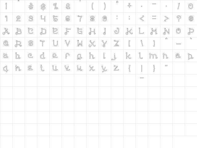 Painter pointer Regular  glyph index