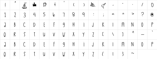 ExpressoCaffe Medium  glyph index
