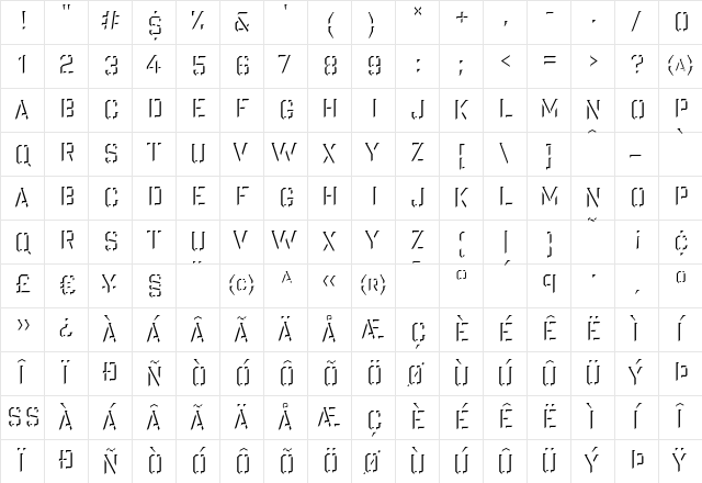 Giant Highlight  glyph index