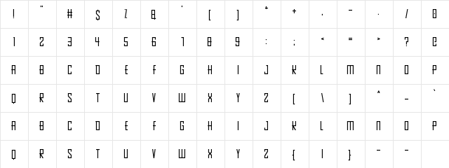 Pixelopolis 9000 Regular  glyph index