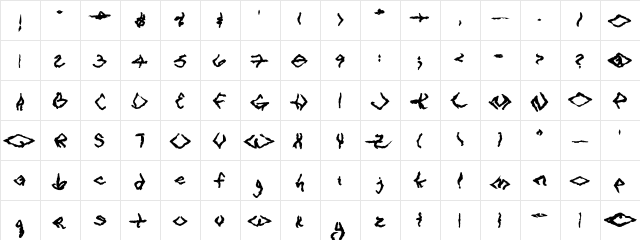 VTC SeeJoBreak Bold  glyph index