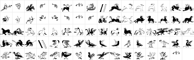 Invasion LT Regular  glyph index