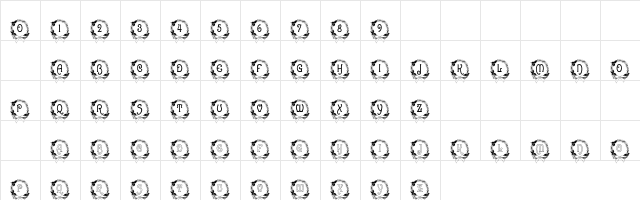 RIP Regular  glyph index