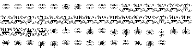 Bunda Regular  glyph index