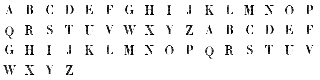 Zierinitialen2 Regular  glyph index