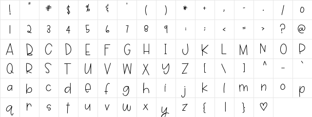 HelloQuincy Medium  glyph index