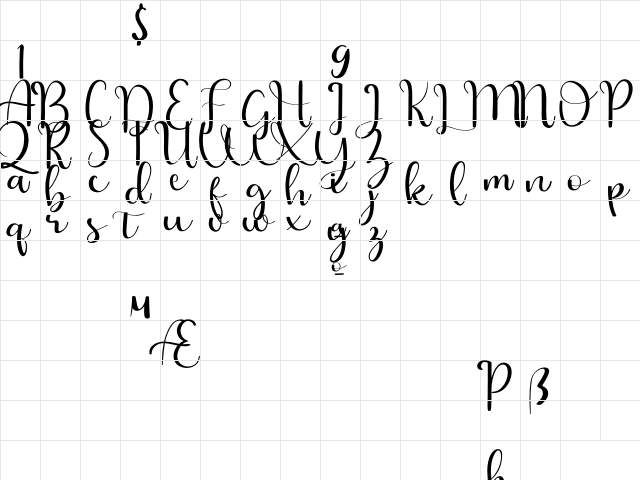 falling free for personal use Regular  glyph index