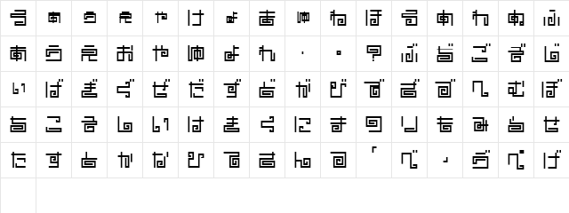 noodleh Regular  glyph index