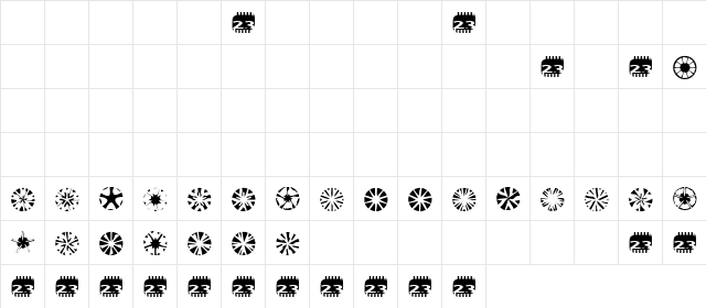 Zone23_stars Normal  glyph index