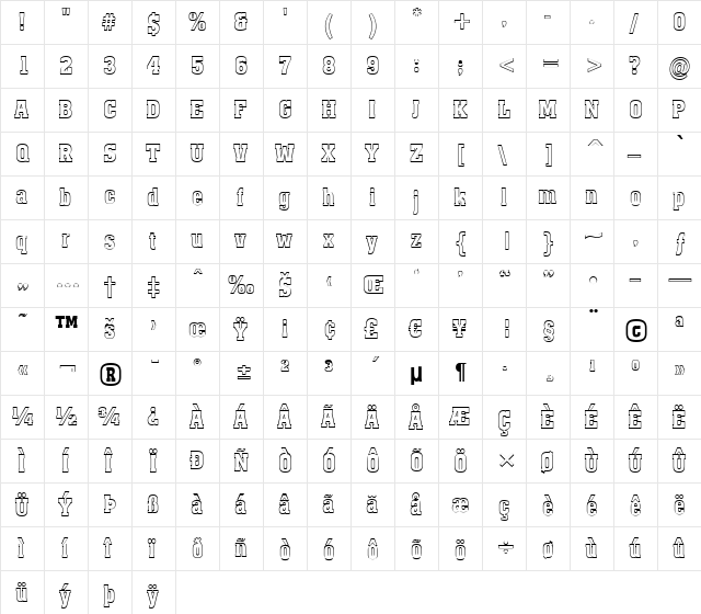 a_KenaOtl Medium  glyph index