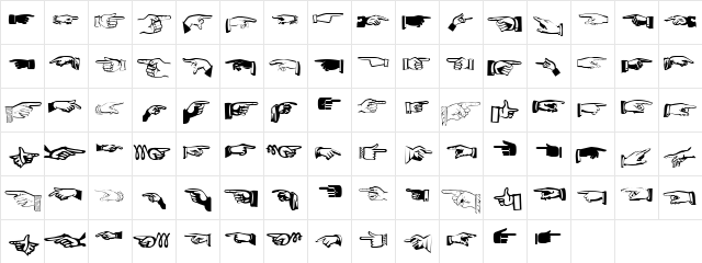 Handmade Regular  glyph index