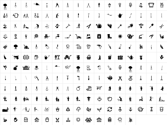 Garden Icons Regular  glyph index