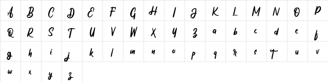 Thrucy FREE Regular  glyph index