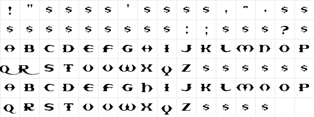 Europa Regular  glyph index